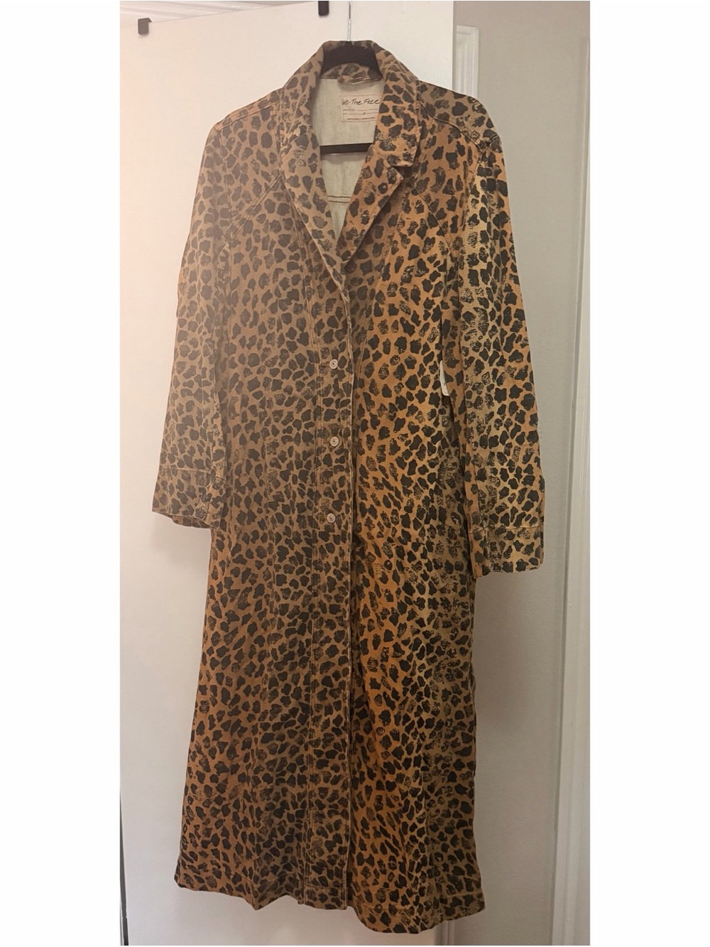 Size M: Brand New We The Free Cheetah Denim Trench Coat